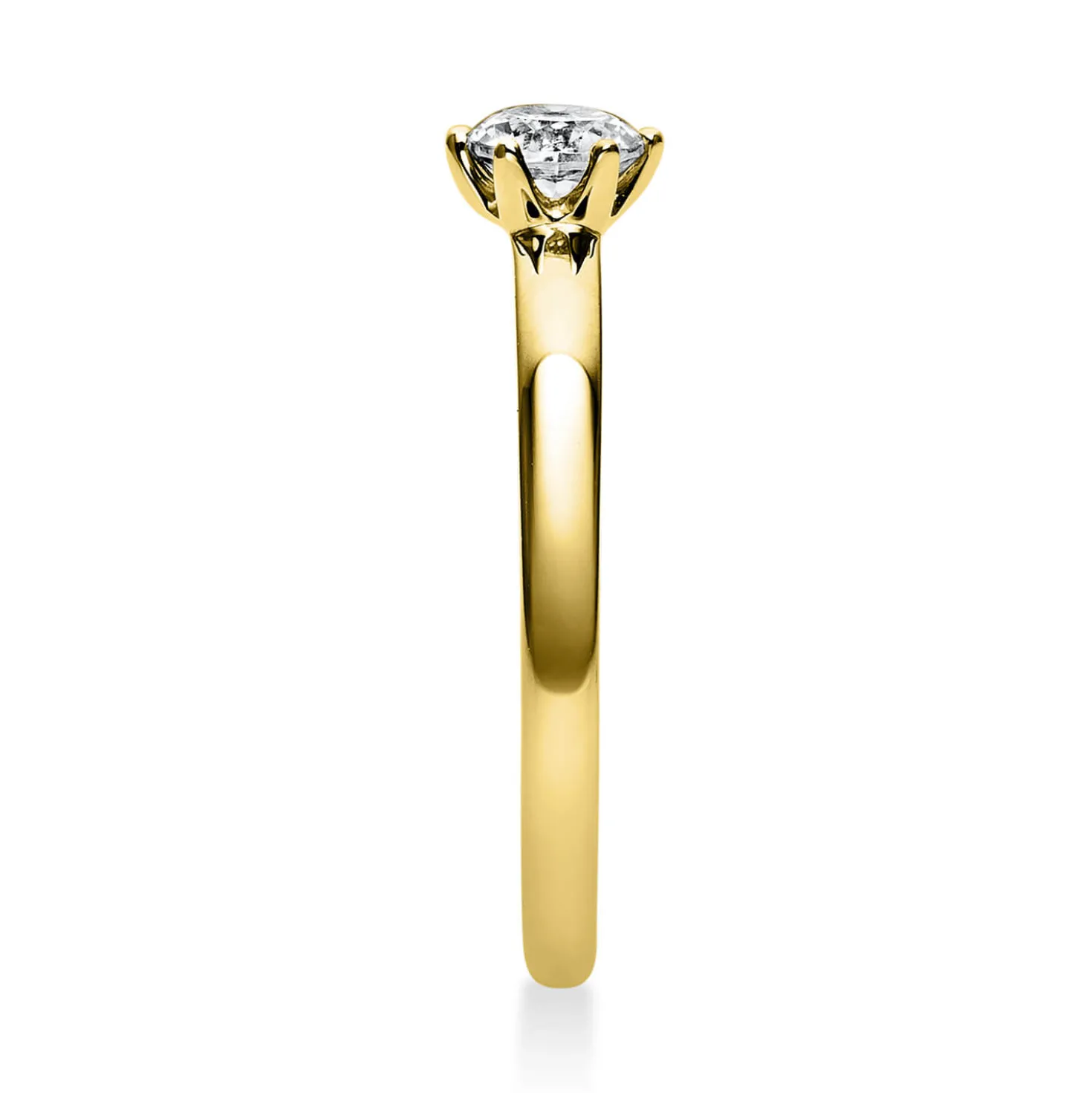 Solitär Ring Damenring 750 Gold Gelbgold Diamant Brillant 0,30 Ct. 6er-Krappe