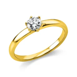 Solitär Ring Damenring 585 Gold Gelbgold Diamant Brillant 0,30 Ct. 6er-Krappe