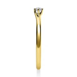 Solitär Ring Damenring 585 Gold Gelbgold mit Diamant Brillant 0,05 Ct 4er-Krappe