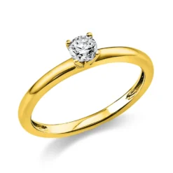 Solitär Ring Damenring 585 Gold Gelbgold Diamant Brillant 0,20 Ct. 4er-Krappe
