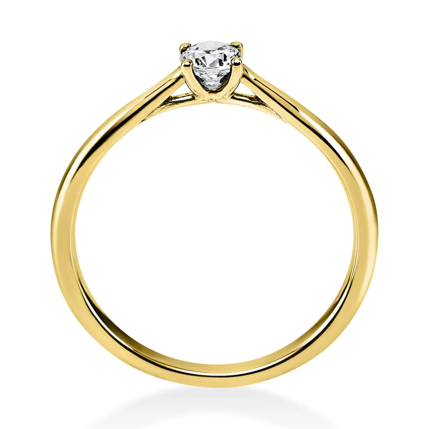 Solitär Ring Damenring 750 Gold Gelbgold Diamant Brillant 0,20 Ct. 4er-Krappe
