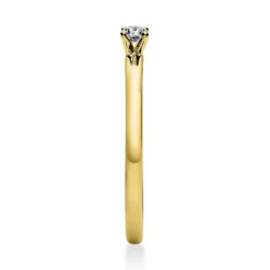 Solitär Ring Damenring 750 Gold Gelbgold Diamant Brillant 0,10 Ct. 4er-Krappe