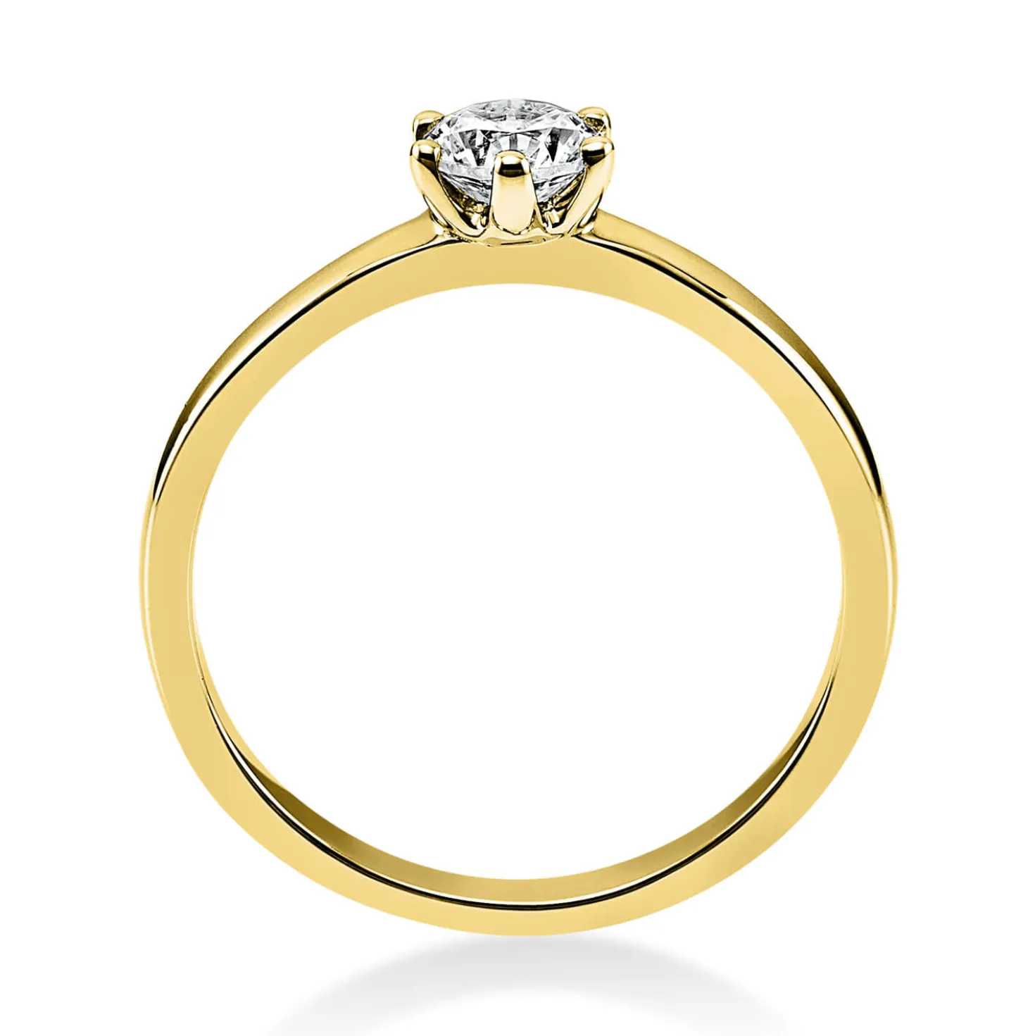 Solitär Ring Damenring 585 Gold Gelbgold Diamant Brillant 0,40 Ct. 6er-Krappe
