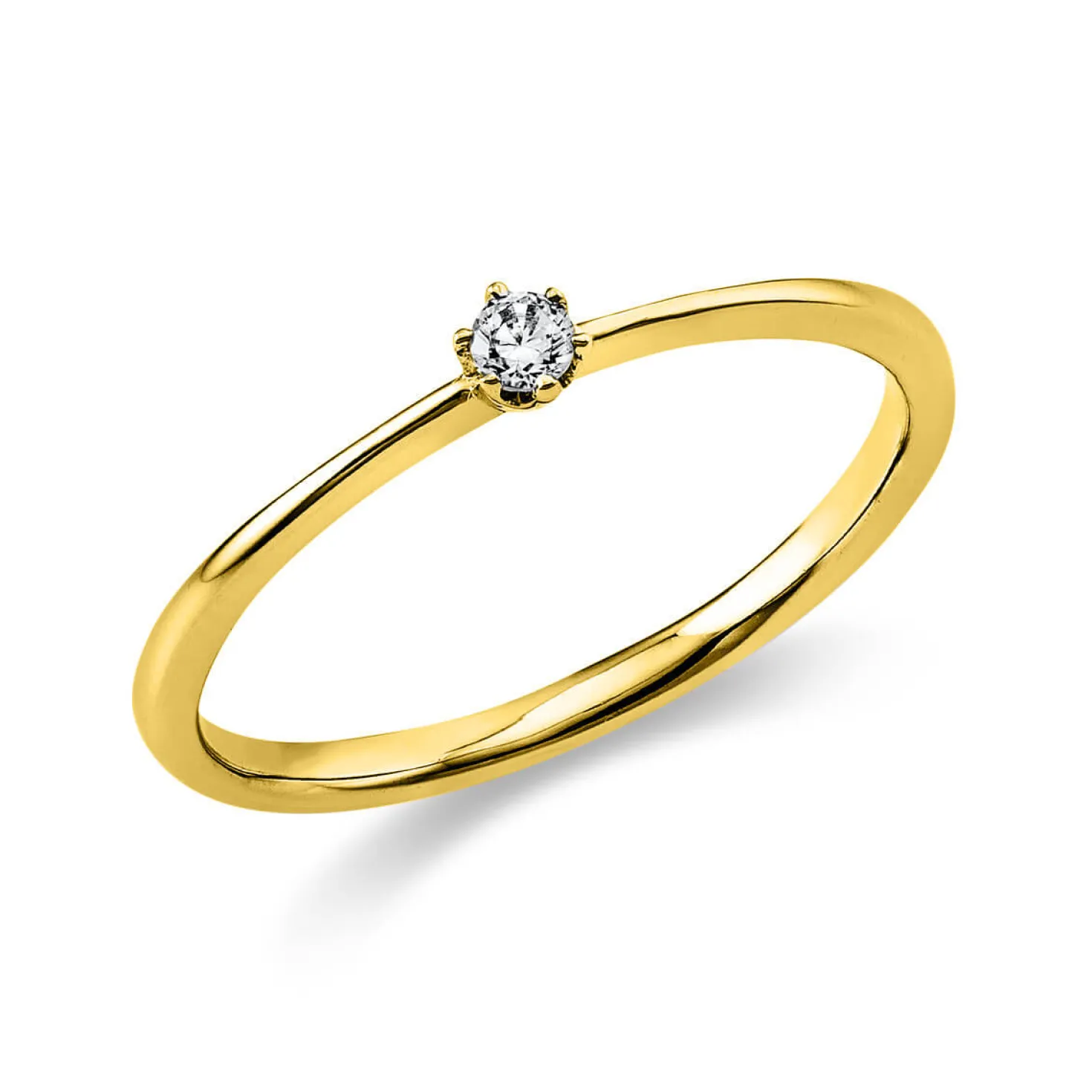 Solitär Ring Damenring 585 Gold Gelbgold Diamant Brillant 0,70 Ct. 6er-Krappe