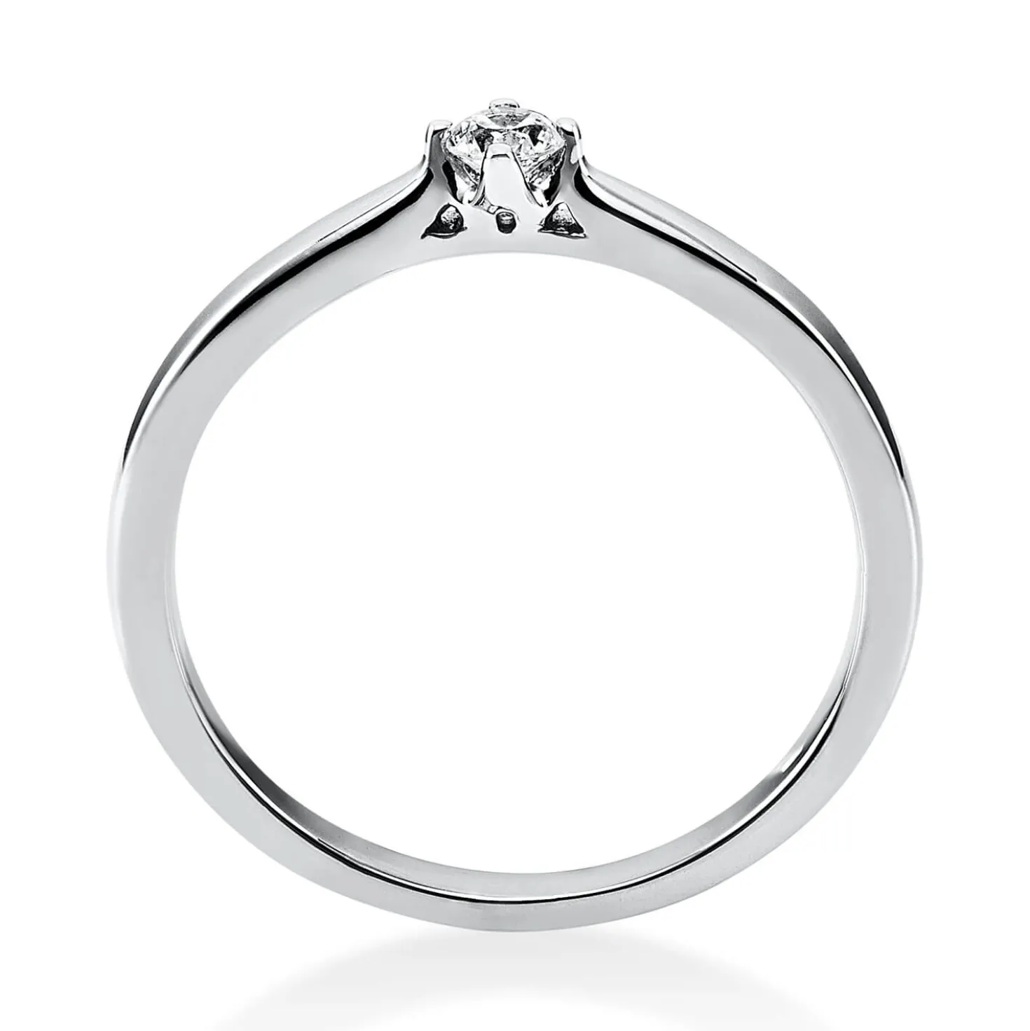 Solitär Ring Damenring 750 Gold Weißgold Diamant Brillant 0,10 Ct. 4er-Krappe