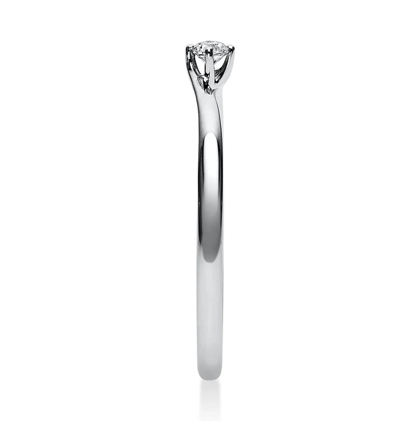 Solitär Ring Damenring 585 Gold Weißgold mit Diamant Brillant 0,05 Ct 4er-Krappe