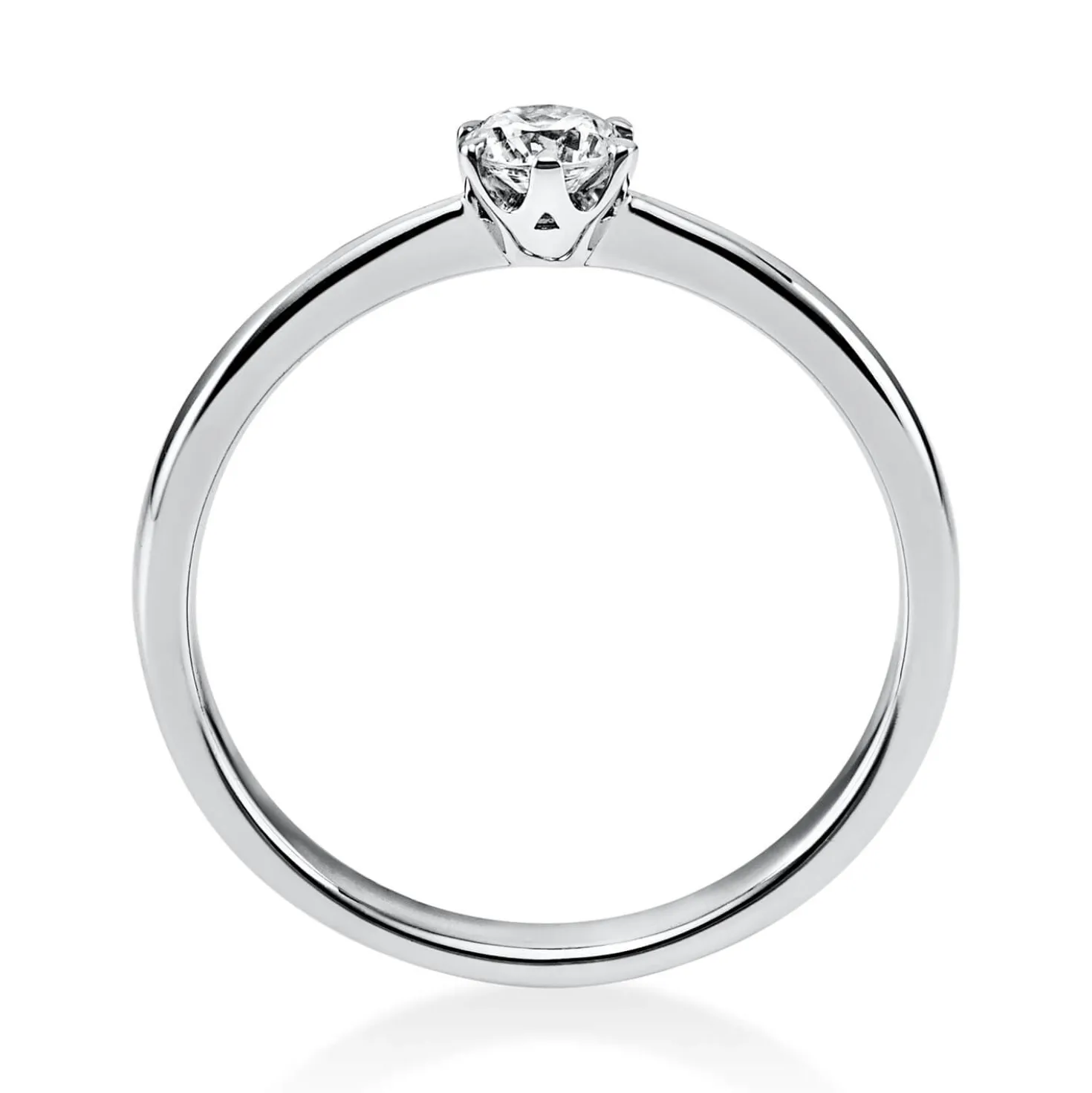 Solitär Ring Damenring 750 Gold Weißgold Diamant Brillant 0,20 Ct. 6er-Krappe