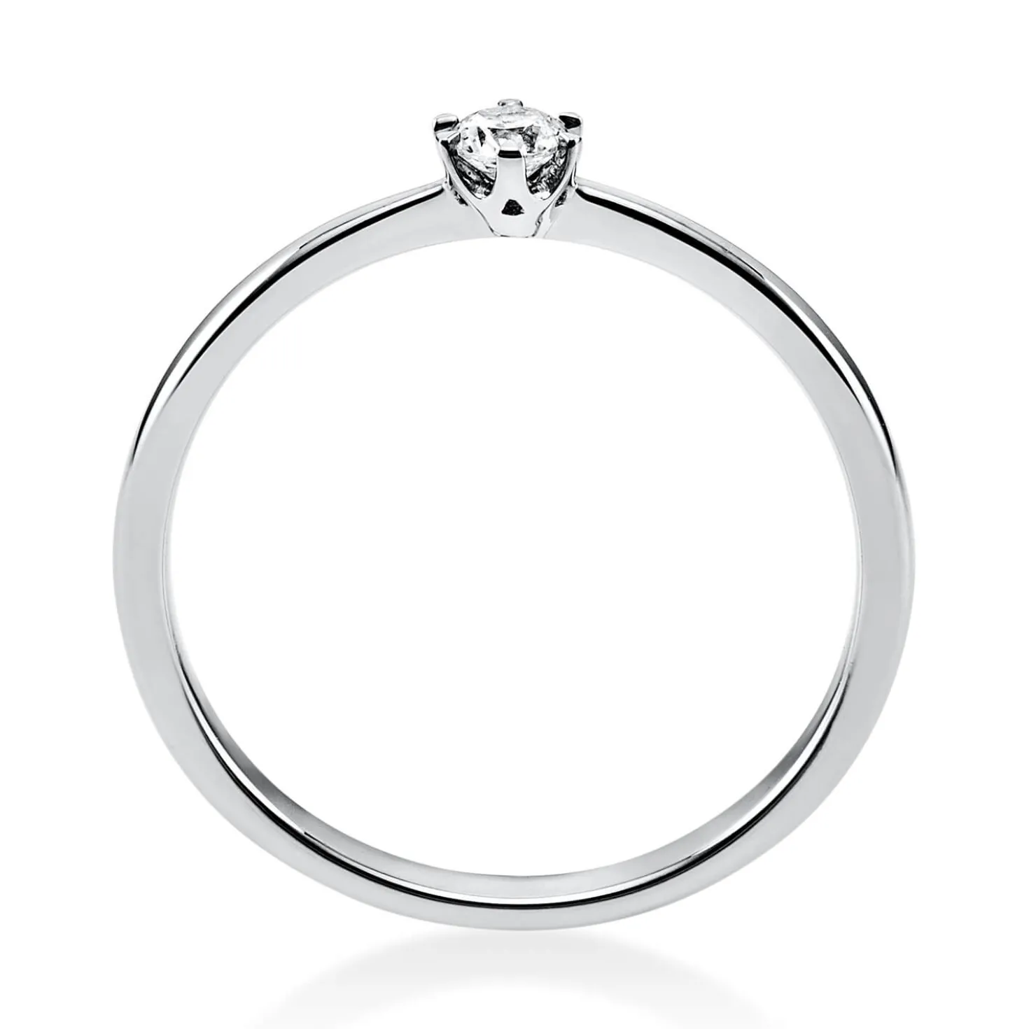 Solitär Ring Damenring 750 Gold Weißgold Diamant Brillant 0,10 Ct. 6er-Krappe
