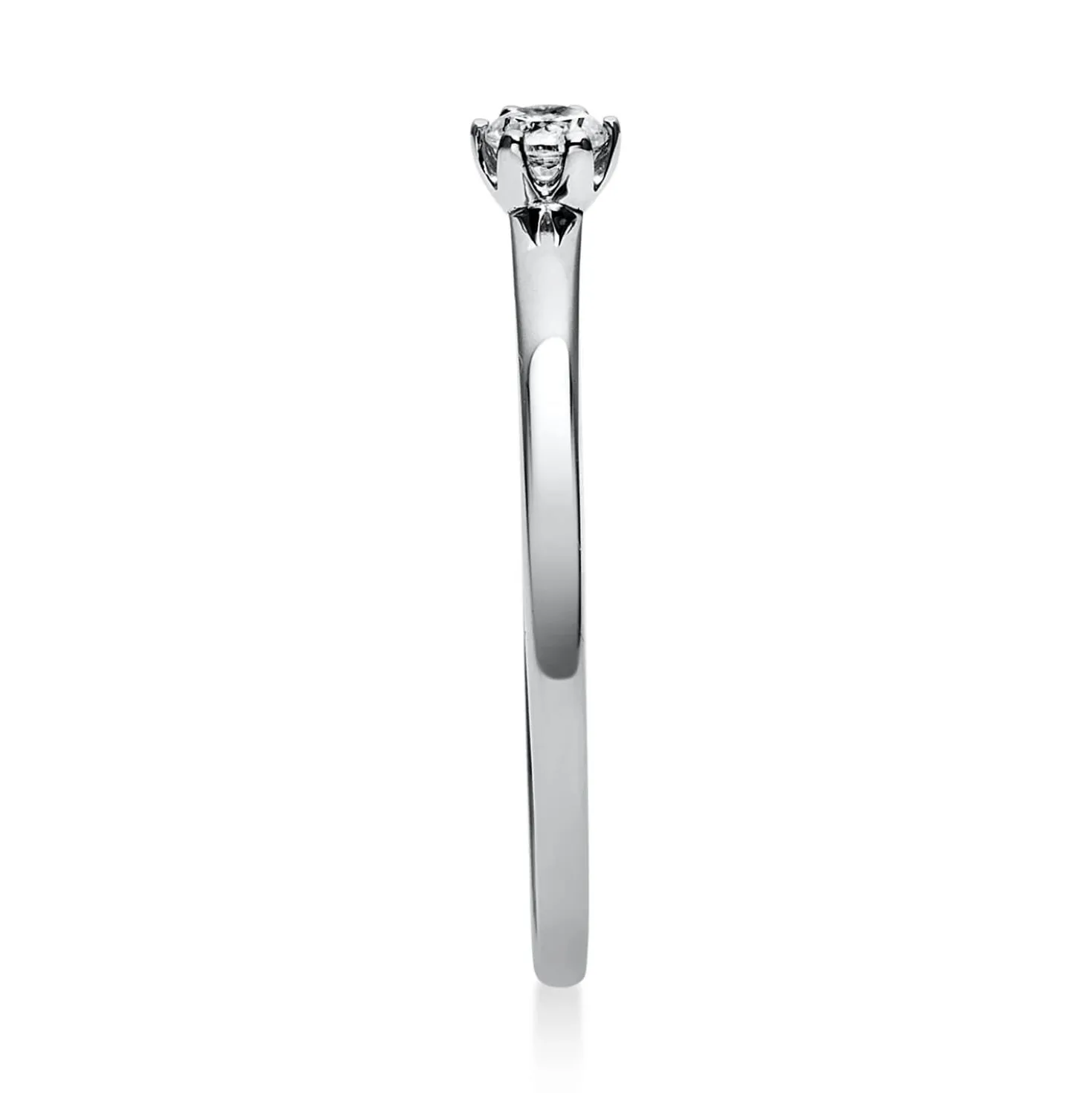 Solitär Ring Damenring 750 Gold Weißgold Diamant Brillant 0,10 Ct. 6er-Krappe