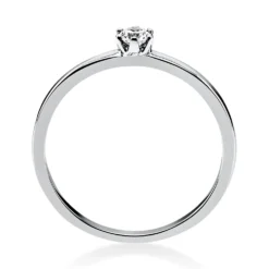 Solitär Ring Damenring 750 Gold Weißgold Diamant Brillant 0,10 Ct. 6er-Krappe