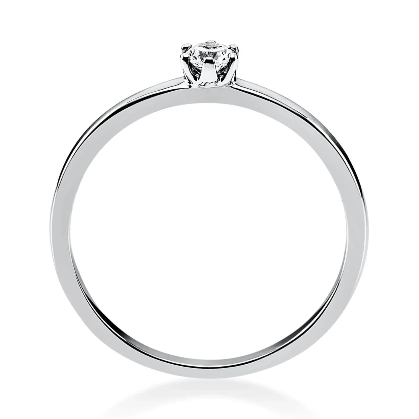 Solitär Ring Damenring 750 Gold Weißgold Diamant Brillant 0,10 Ct. 6er-Krappe