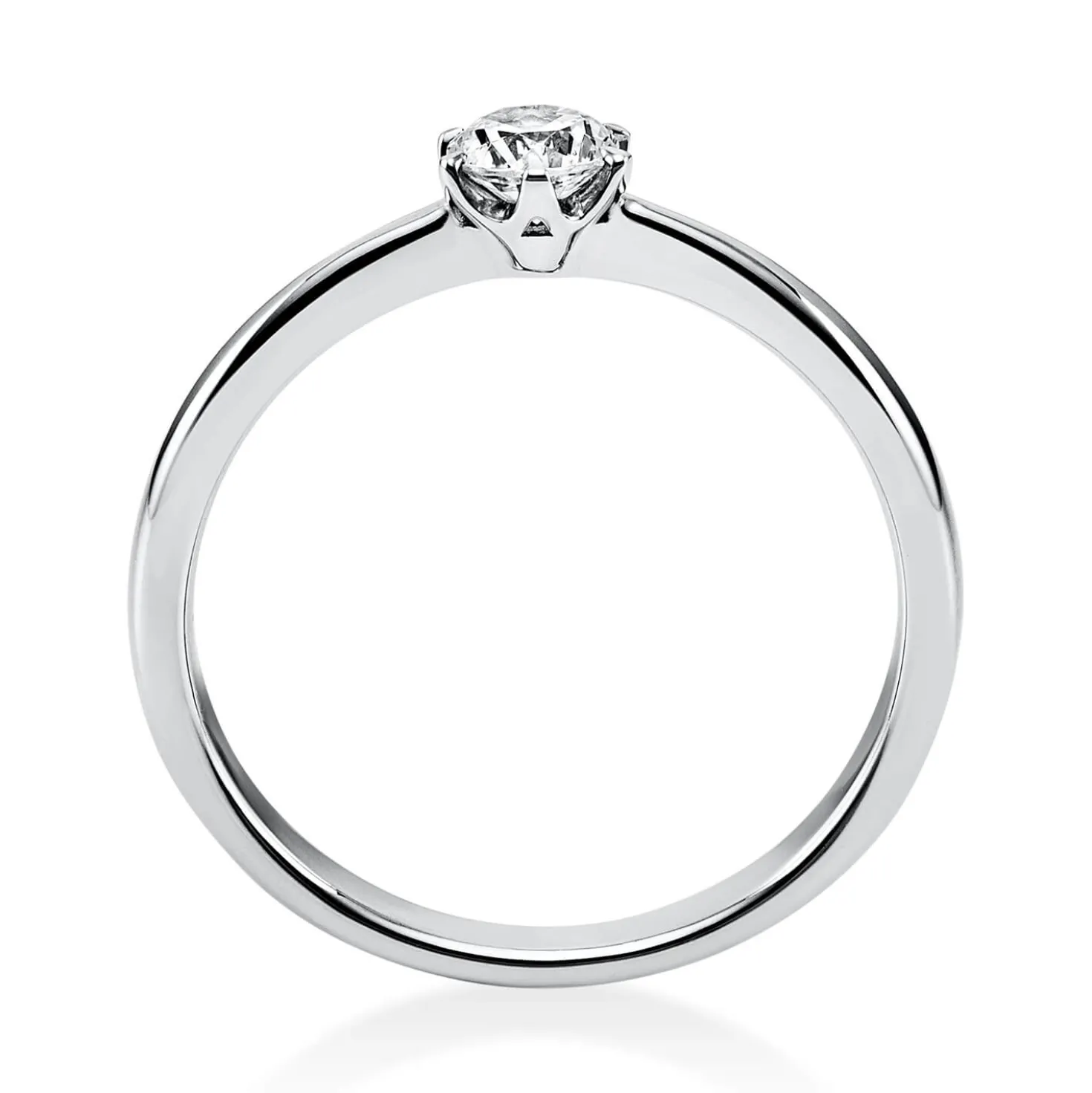 Solitär Ring Damenring 750 Gold Weißgold mit Diamant Brillant 0,25 Ct 6er-Krappe
