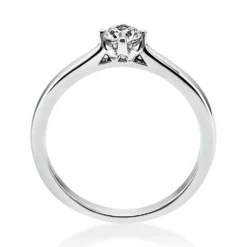 Solitär Ring Damenring 585 Gold Weißgold mit Diamant Brillant 0,25 Ct 4er-Krappe