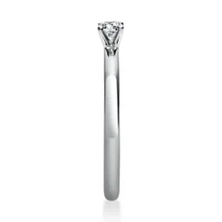 Solitär Ring Damenring 585 Gold Weißgold mit Diamant Brillant 0,15 Ct 4er-Krappe