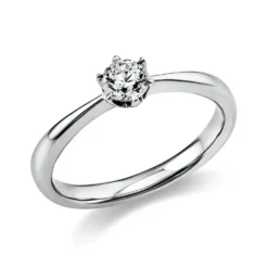 Solitär Ring Damenring 585 Gold Weißgold Diamant Brillant 0,30 Ct. 6er-Krappe