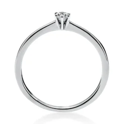 Solitär Ring Damenring 585 Gold Weißgold Diamant Brillant 0,10 Ct. 6er-Krappe