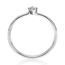 Solitär Ring Damenring 585 Gold Weißgold Diamant Brillant 0,10 Ct. 4er-Krappe