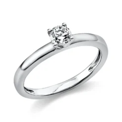 Solitär Ring Damenring 750 Gold Weißgold Diamant Brillant 0,30 Ct. 4er-Krappe