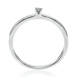 Solitär Ring Damenring 585 Gold Weißgold mit Diamant Brillant 0,05 Ct 4er-Krappe