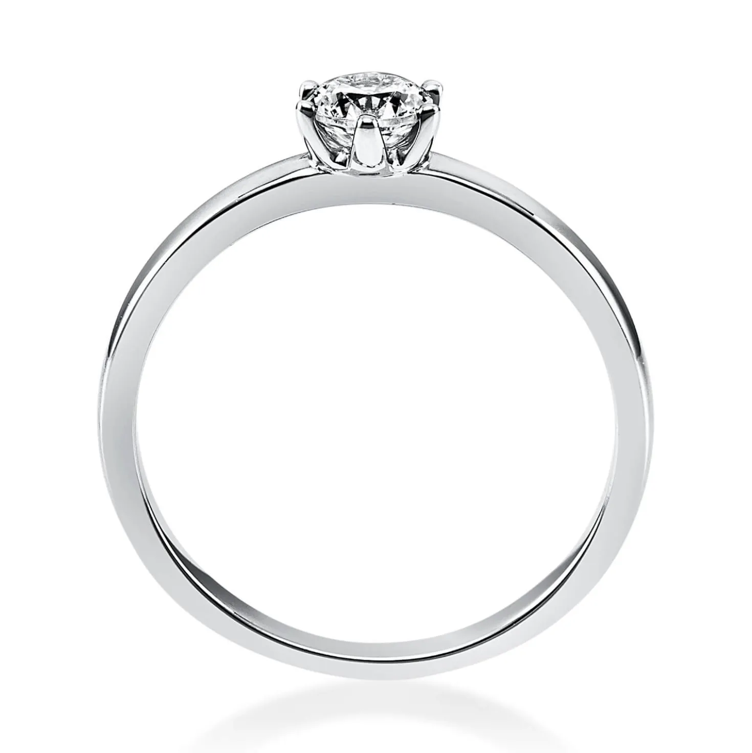 Solitär Ring Damenring 585 Gold Weißgold Diamant Brillant 0,30 Ct. 6er-Krappe