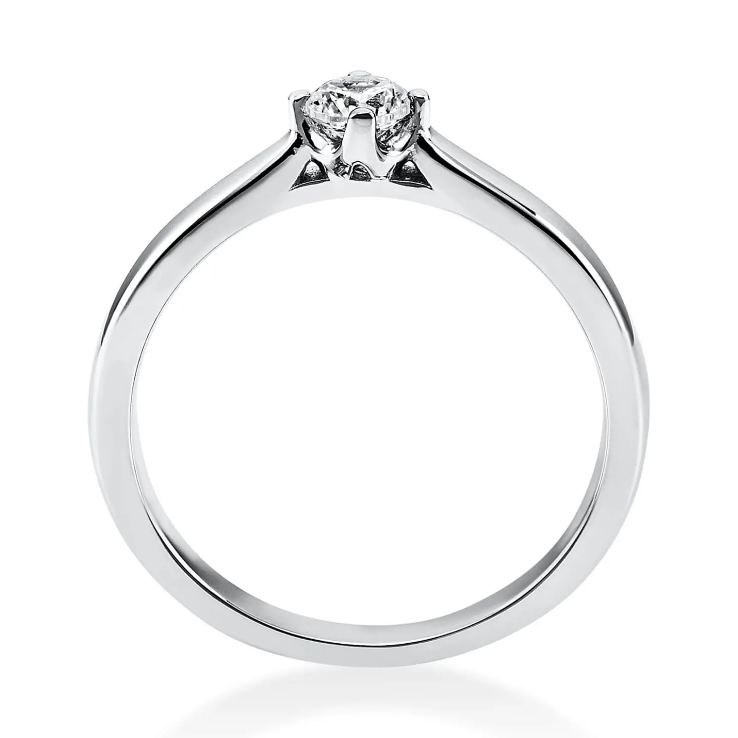 Solitär Ring Damenring 750 Gold Weißgold Diamant Brillant 0,20 Ct. 4er-Krappe