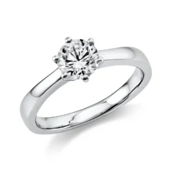 Solitär Ring Damenring 750 Gold Weißgold Diamant Brillant 0,70 Ct. 6er-Krappe
