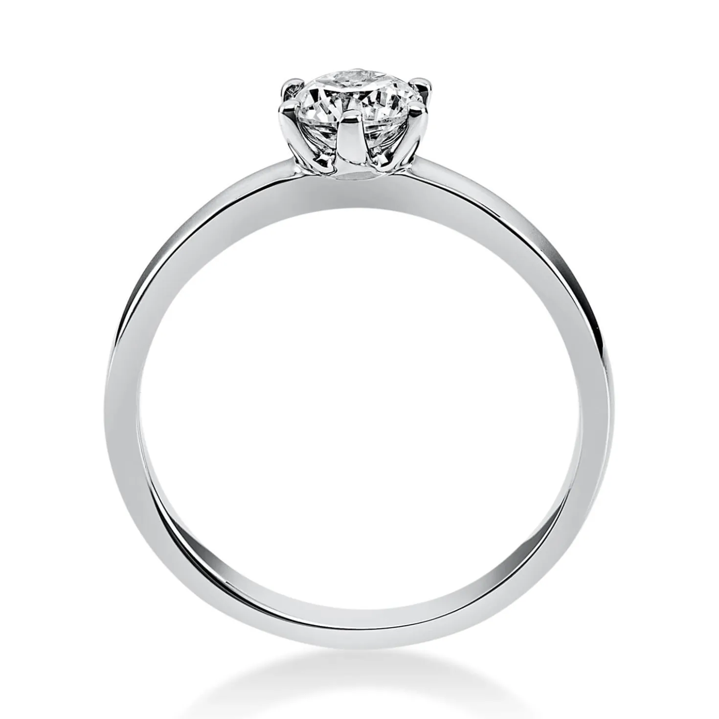 Solitär Ring Damenring 585 Gold Weißgold Diamant Brillant 0,50 Ct. 6er-Krappe