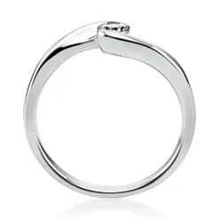 Solitär Ring Damenring 585 Gold Weißgold Diamant Brillant 0,20 Ct. B: 2,2mm