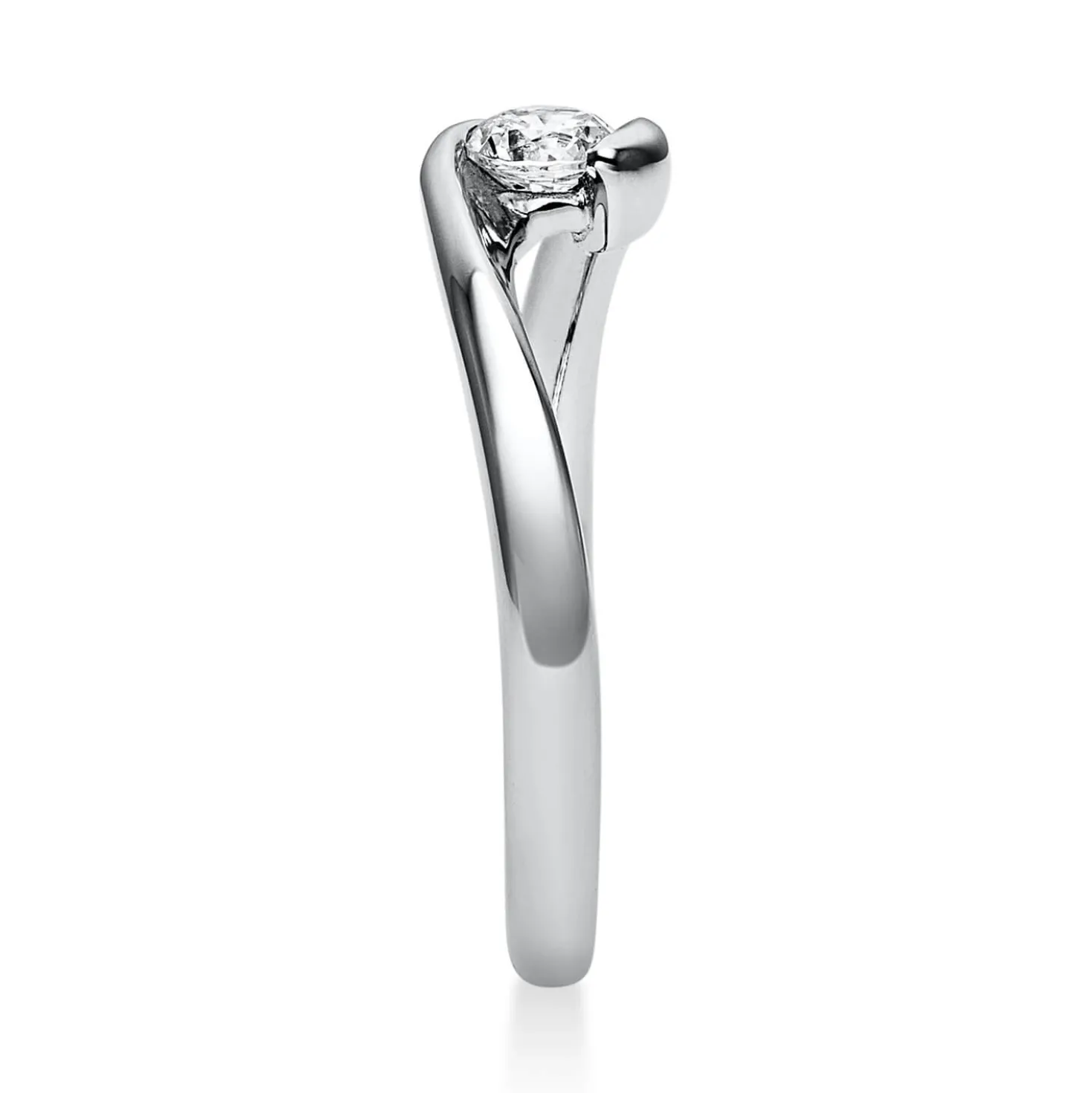 Solitär Ring Damenring 585 Gold Weißgold Diamant Brillant 0,20 Ct. B: 2,2mm
