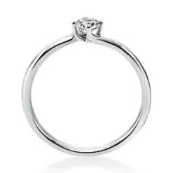 Solitär Ring Damenring 750 Gold Weißgold Diamant Brillant 0,20 Ct. 4er-Krappe