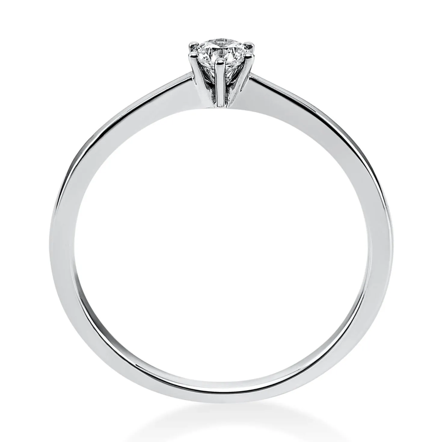 Solitär Ring Damenring 585 Gold Weißgold mit Diamant Brillant 0,15 Ct 6er-Krappe