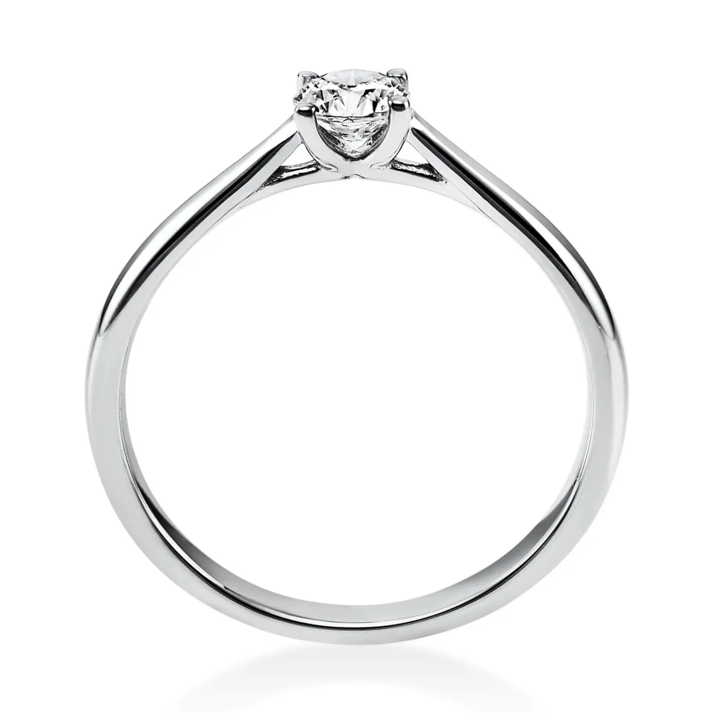Solitär Ring Damenring 585 Gold Weißgold Diamant Brillant 0,30 Ct. 4er-Krappe