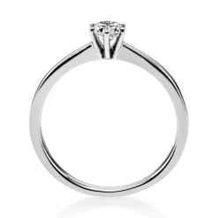 Solitär Ring Damenring 750 Gold Weißgold mit Diamant Brillant 0,25 Ct 6er-Krappe