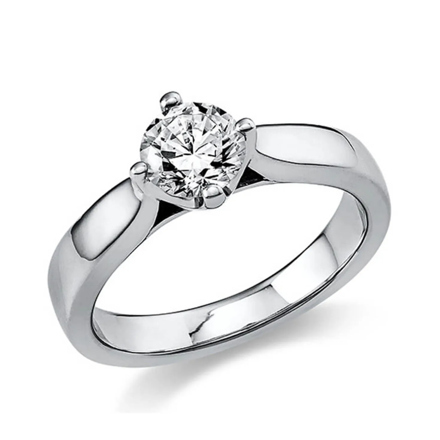 Solitär Ring Damenring 585 Gold Weißgold Diamant Brillant 0,70 Ct. 4er-Krappe