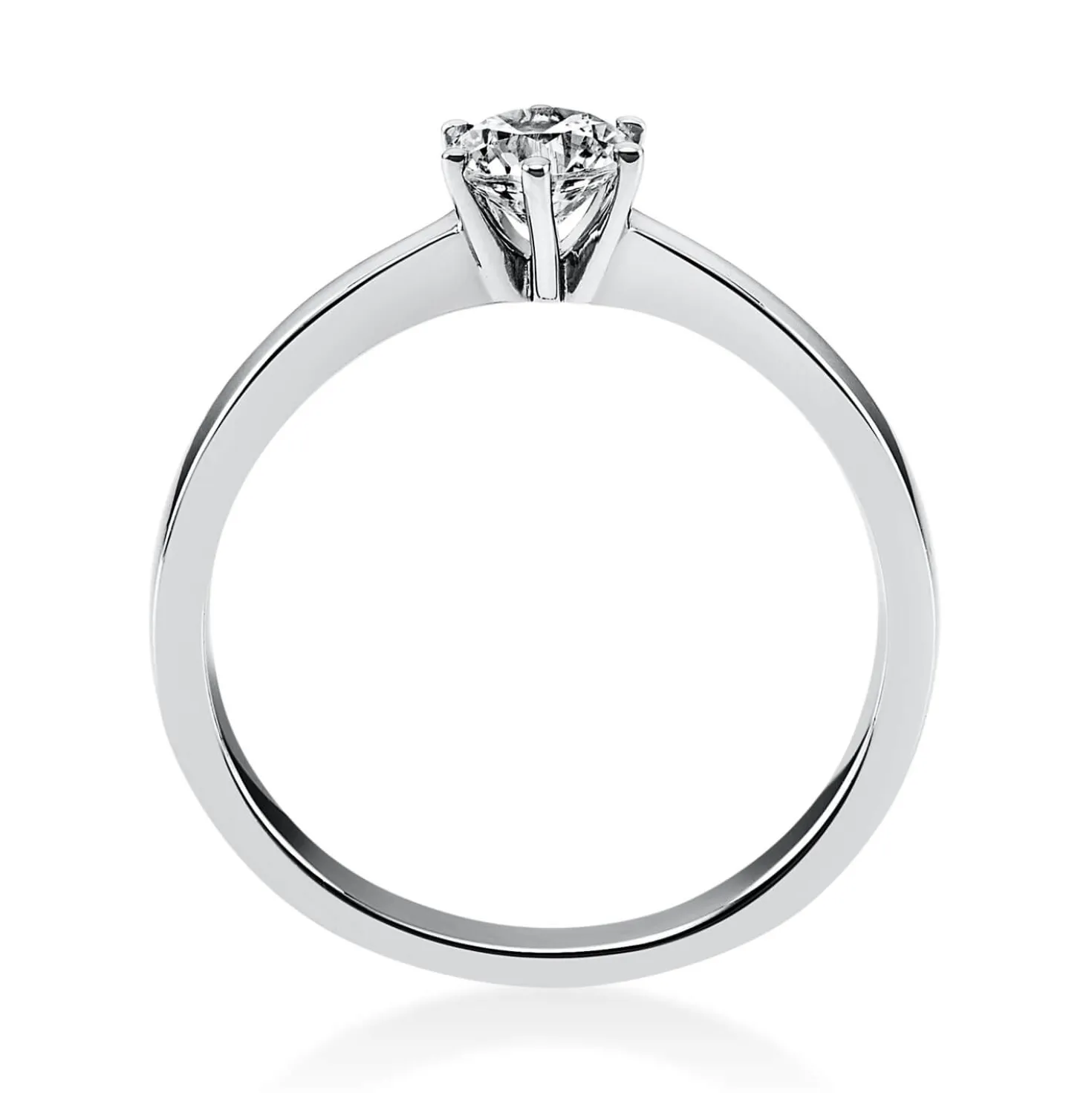 Solitär Ring Damenring 750 Gold Weißgold Diamant Brillant 0,40 Ct. 6er-Krappe