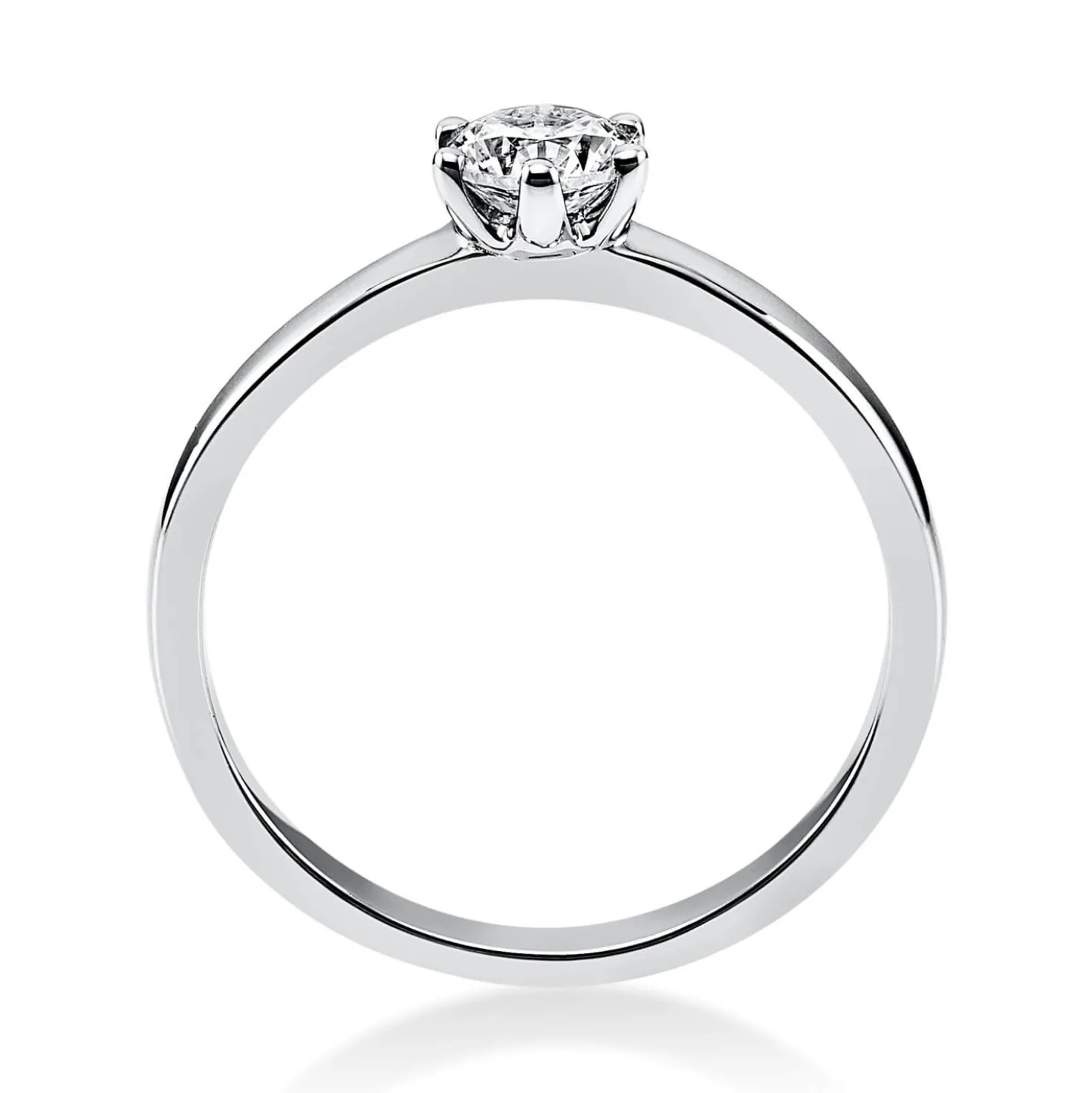Solitär Ring Damenring 585 Gold Weißgold Diamant Brillant 0,40 Ct. 6er-Krappe