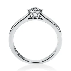 Solitär Ring Damenring 950 Platin Diamant Brillant 0,30 Ct. 4er-Krappe B: 2,4mm