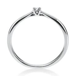Solitär Ring Damenring 950 Platin Diamant Brillant 0,05 Ct 4er-Krappe B: 1,7mm