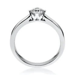 Solitär Ring Damenring 950 Platin Diamant Brillant 0,50 Ct. 4er-Krappe B: 2,6mm
