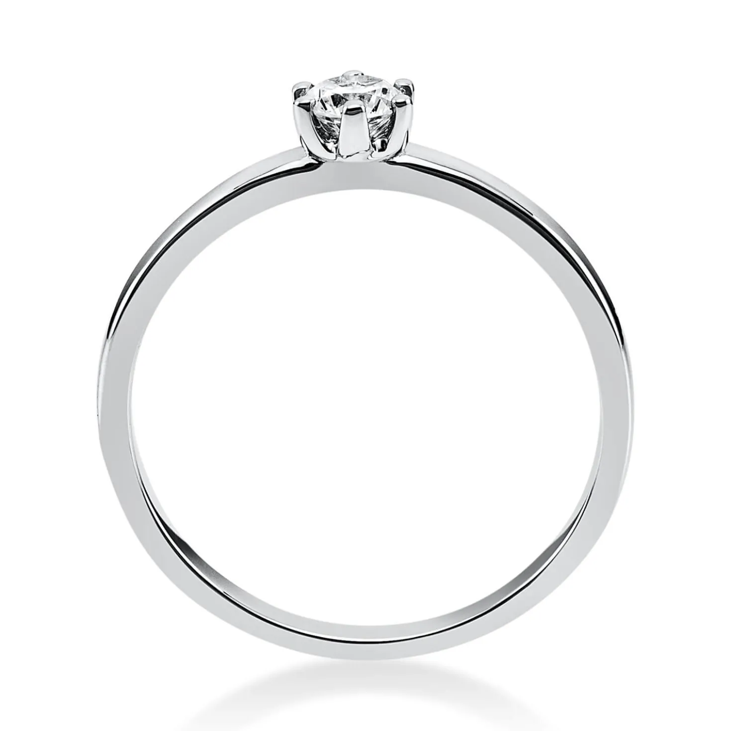 Solitär Ring Damenring 950 Platin Diamant Brillant 0,20 Ct. 6er-Krappe B: 1,7mm
