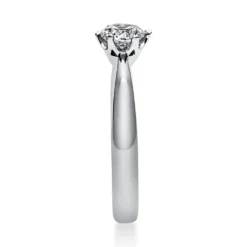 Solitär Ring Damenring 950 Platin Diamant Brillant 0,50 Ct. 6er-Krappe B: 3,1mm
