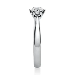 Solitär Ring Damenring 950 Platin Diamant Brillant 0,40 Ct. 6er-Krappe B: 2,8mm