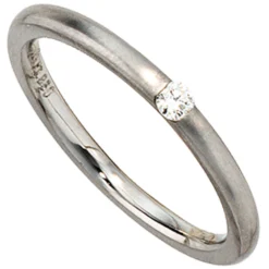 Solitär Ring Diamant 0.06Ct W/SI Brillant 950 Platin Platinring schlicht