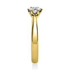 Solitär Ring 750 Gold Gelbgold Diamant Brillant 0,40 Ct. 6er-Krappe B: 2,8mm