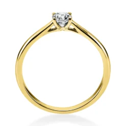Solitär Ring 750 Gold Gelbgold Diamant Brillant 0,25 Ct 4er-Krappe B: 1,9mm