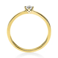 Solitär Ring 750 Gold Gelbgold Diamant Brillant 0,15 Ct 6er-Krappe B: 2,1mm