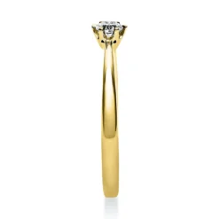 Solitär Ring 585 Gold Gelbgold Diamant Brillant 0,15 Ct 6er-Krappe B: 2,1mm