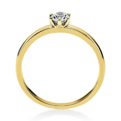 Solitär Ring 750 Gold Gelbgold Diamant Brillant 0,25 Ct 6er-Krappe B: 1,7mm