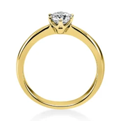 Solitär Ring 585 Gold Gelbgold Diamant Brillant 0,50 Ct. 6er-Krappe B: 3,1mm