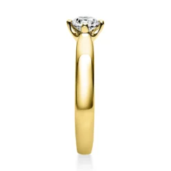 Solitär Ring 750 Gold Gelbgold Diamant Brillant 0,50 Ct. 4er-Krappe B: 2,6mm